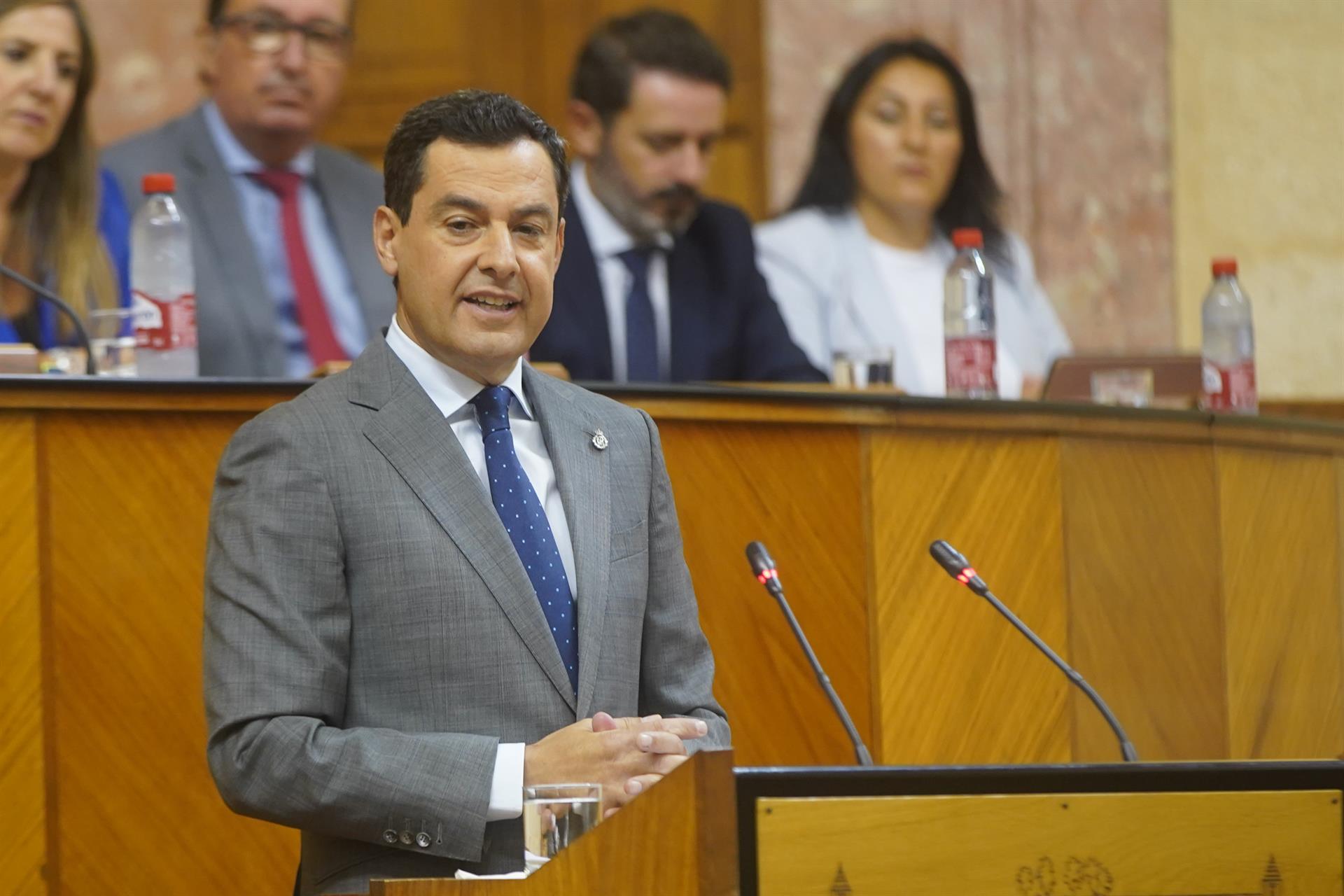 Juan Manuel Moreno, durante su discurso de investidura.