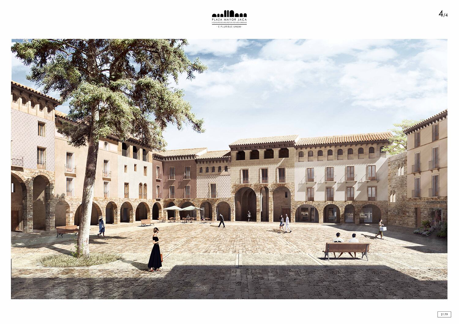 El proyecto seleccionado para la futura plaza Mayor de Jaca está firmado por Abelardo Linares del Castillo Valero y Elena Jiménez Sánchez