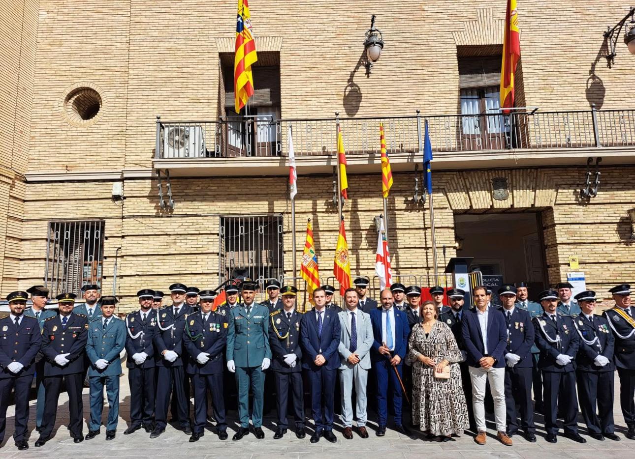 Participantes en la celebración de la Policía Local en Barbastro