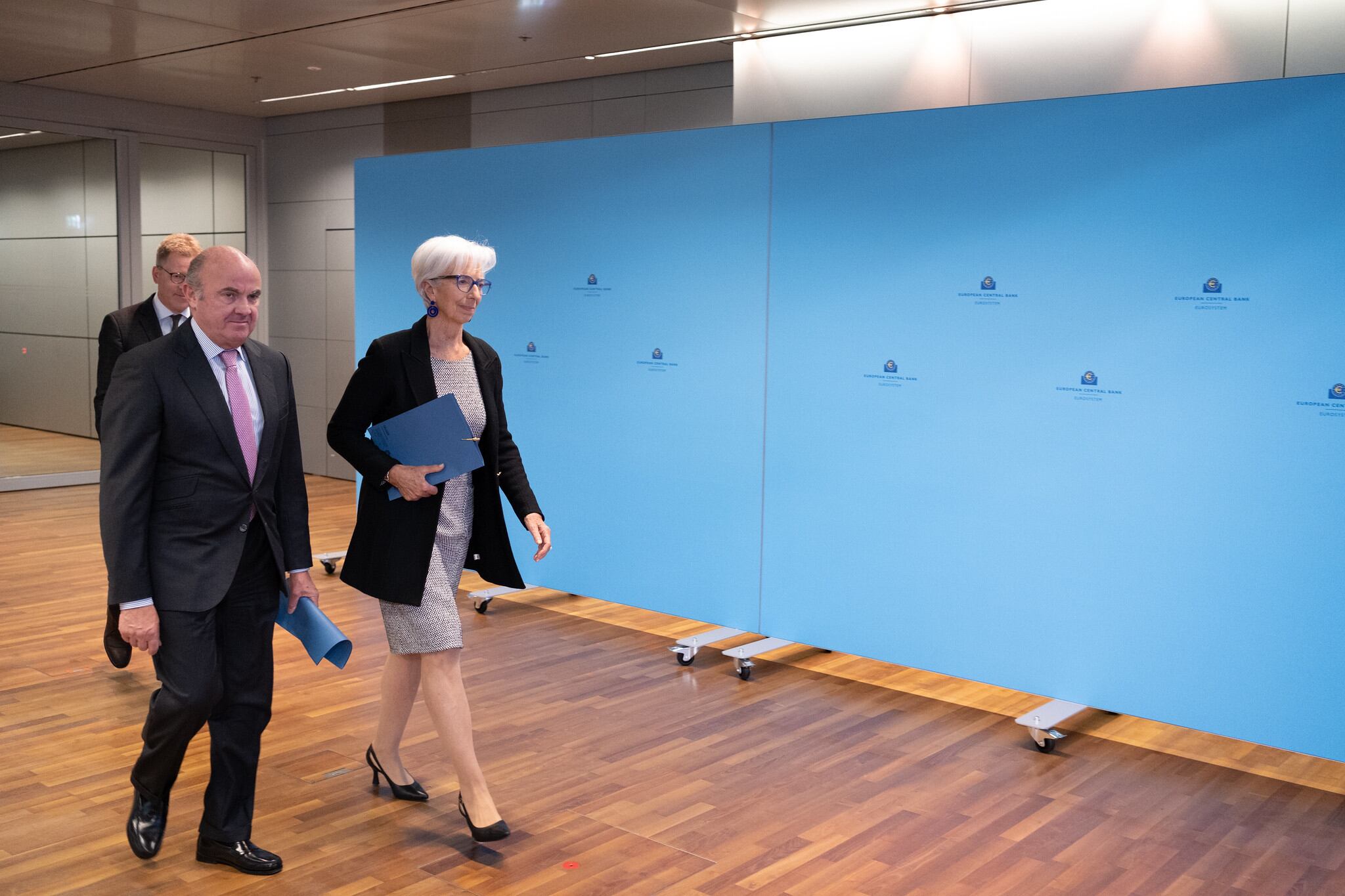 La presidenta del BCE, Christine Lagarde, y el vicepresidente, Luis de Guindos, tras la reunión del consejo de gobierno del pasado mes de mayo