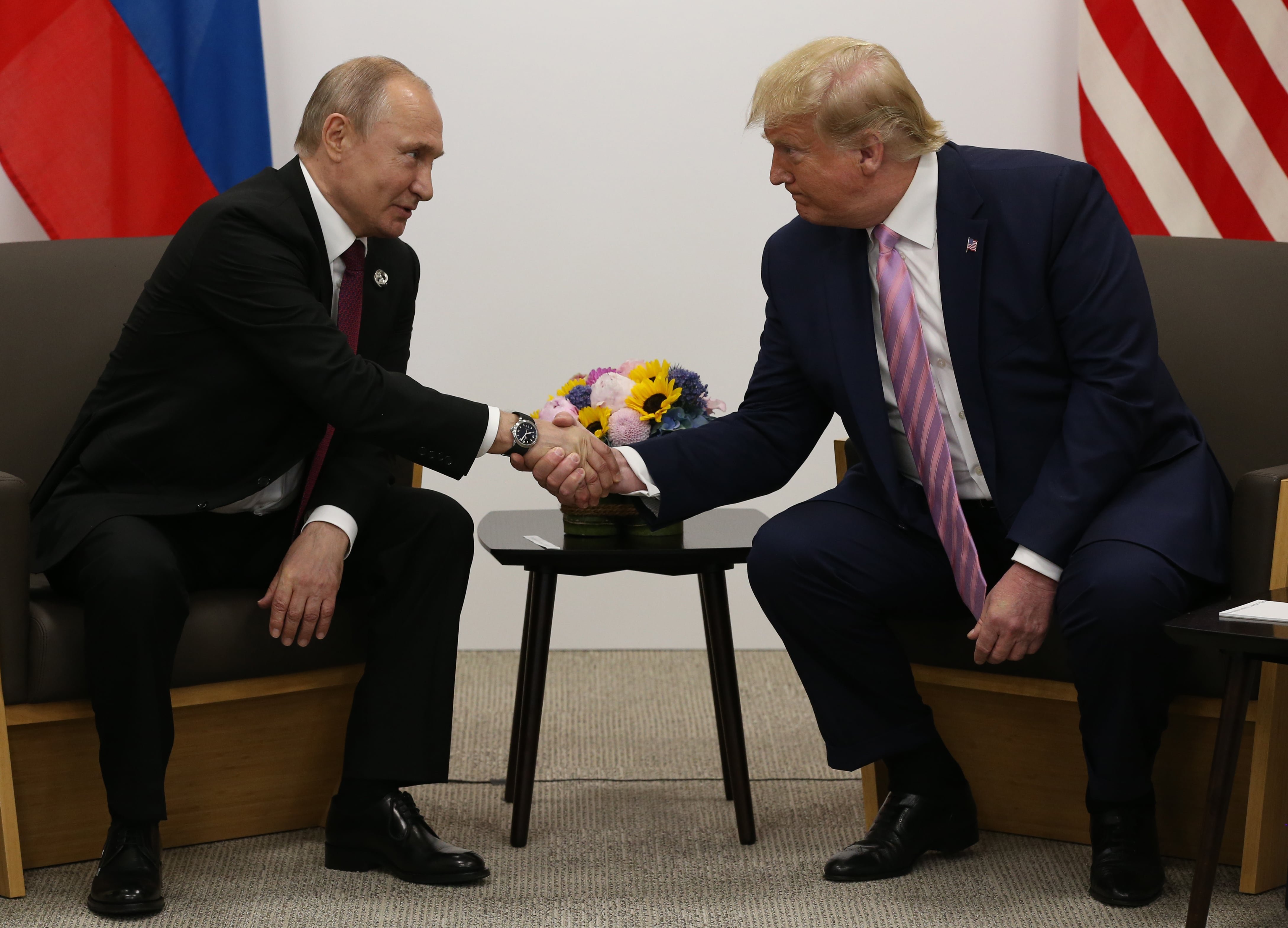Putin y Trump durante la cumbre del G20 en Osaka (Japón), en 2019
