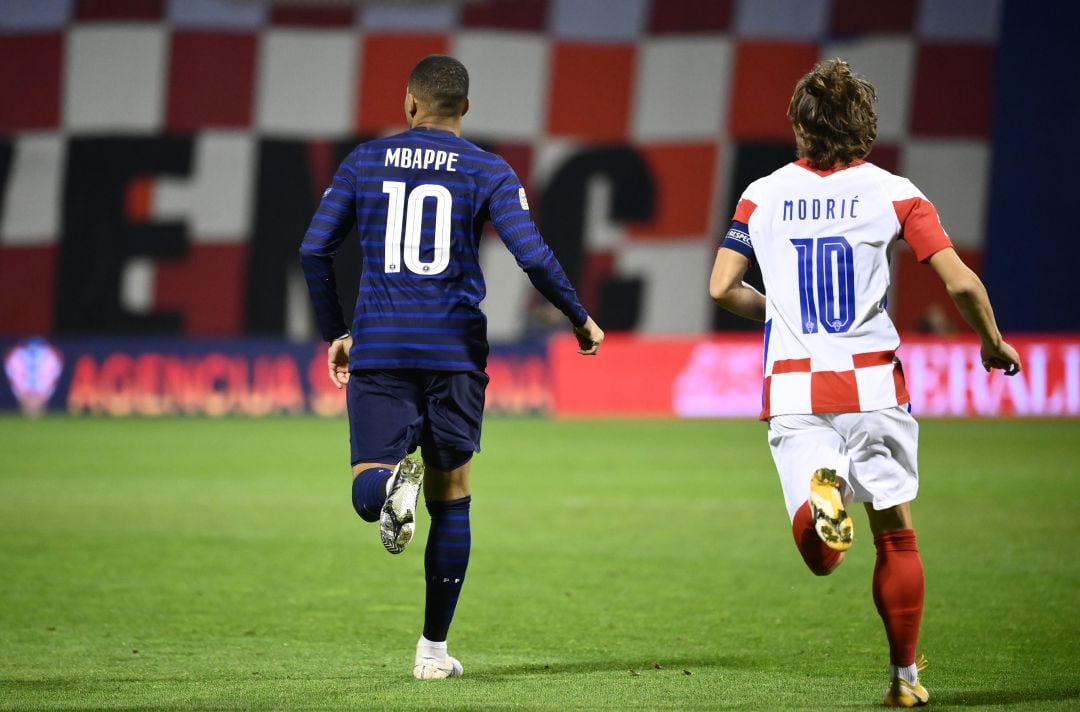 Modric y Mbappé en la última final de la Copa del Mundo