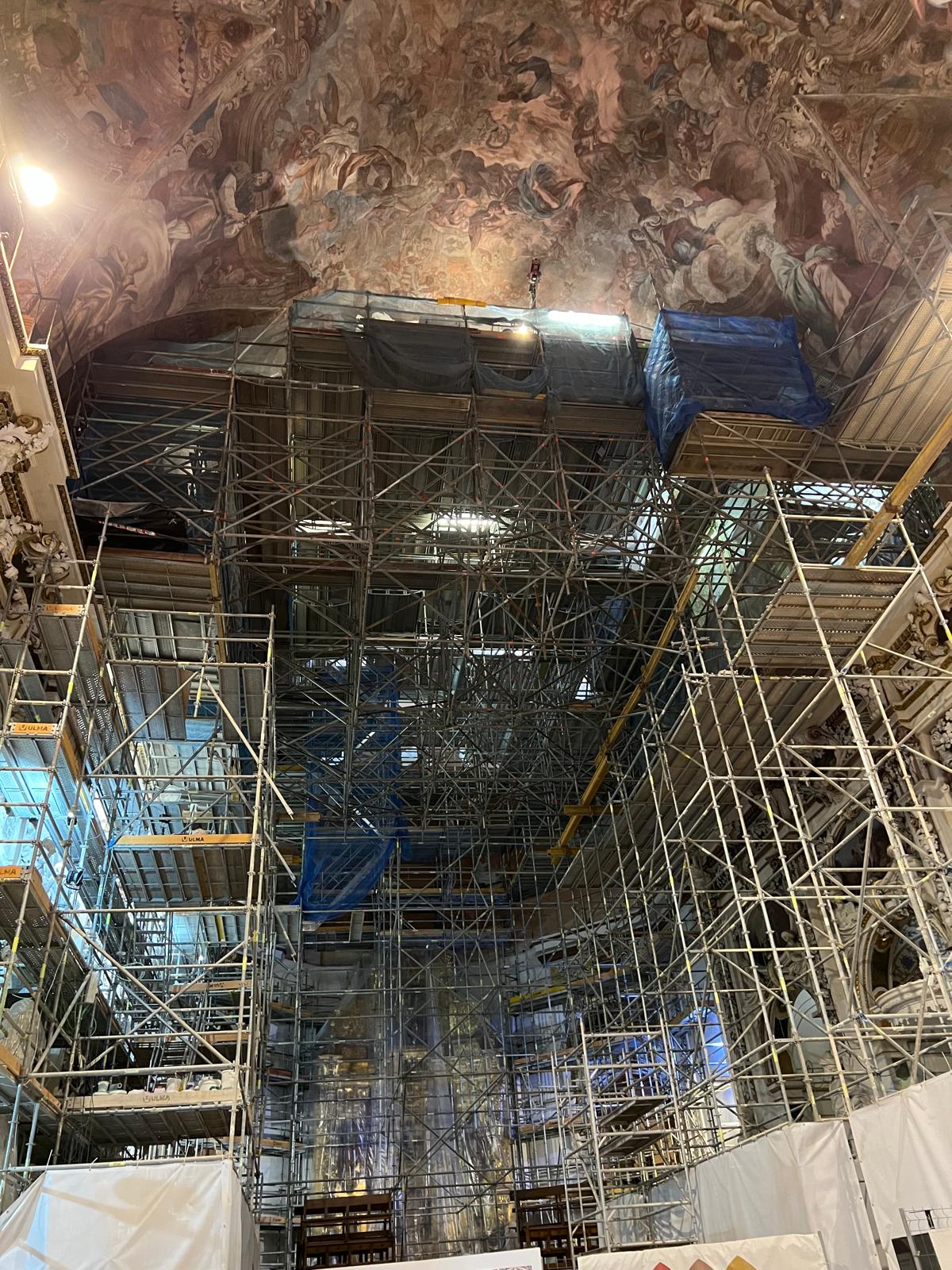 Trabajos de restauración de la Iglesia de los Santos Juanes de València