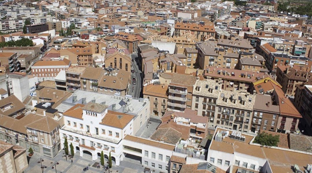 Vista aérea del casco urbano de Sanse