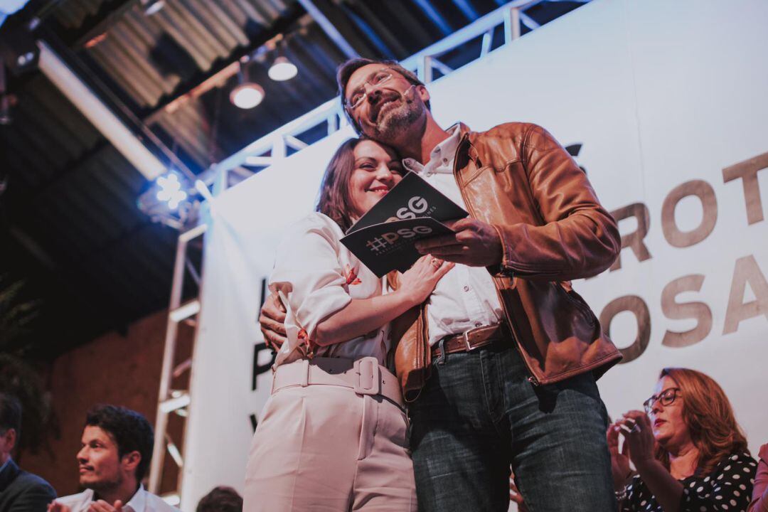 Migalia Machín y Pedro San Ginés durante un acto de campaña electoral