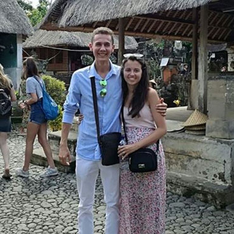 David Morcillo y Gloria Hidalgo disfrutando en Bali antes del seismo