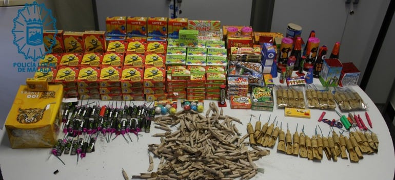 Material incautado por la policía local de Málaga