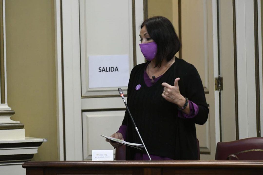 María del Río, presidenta del Grupo Parlamentario Sí Podemos Canarias y parlamentaria por Lanzarote.