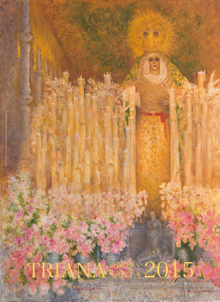 Esta es la pintura realizada por Emilio Díaz Cantelar para anunciar la Semana Santa de Triana en este 2015