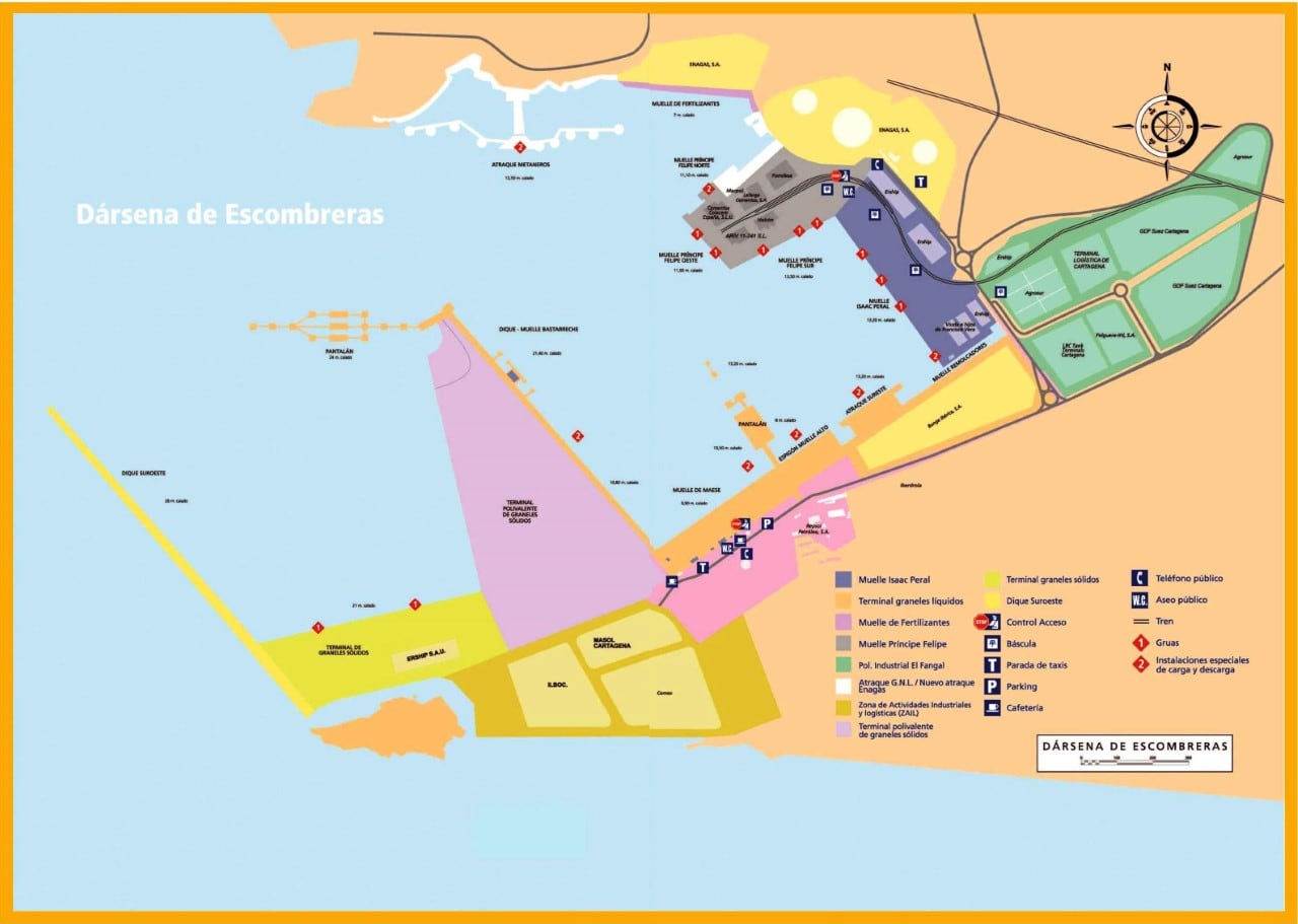 Plano de la ampliación Puerto de Cartagena