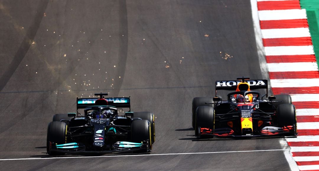 Lewis Hamilton y Max Verstappen en el último GP de Italia