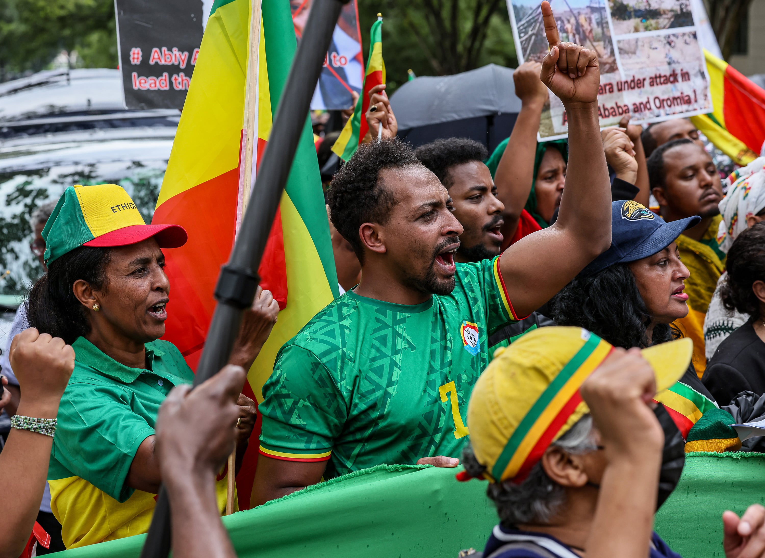 Manifestantes etíopes protestan en Estados Unidos por el enfrentamiento en la región de Amhara