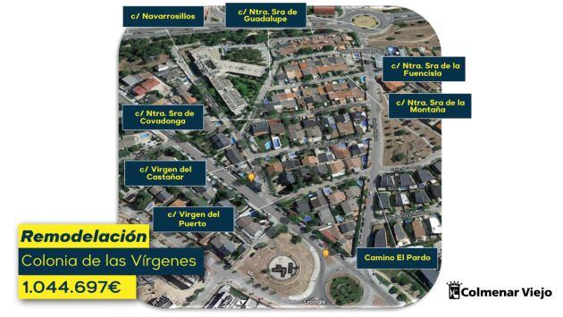 Plano de la remodelación de la Colonia de las Vírgenes en Colmenar Viejo