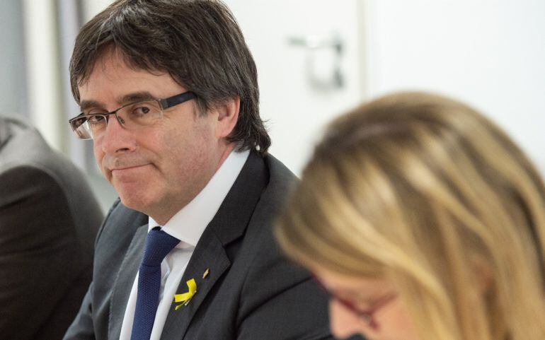 Carles Puigdemont y Elsa Artadi ofrecen una rueda de prensa en Berlín