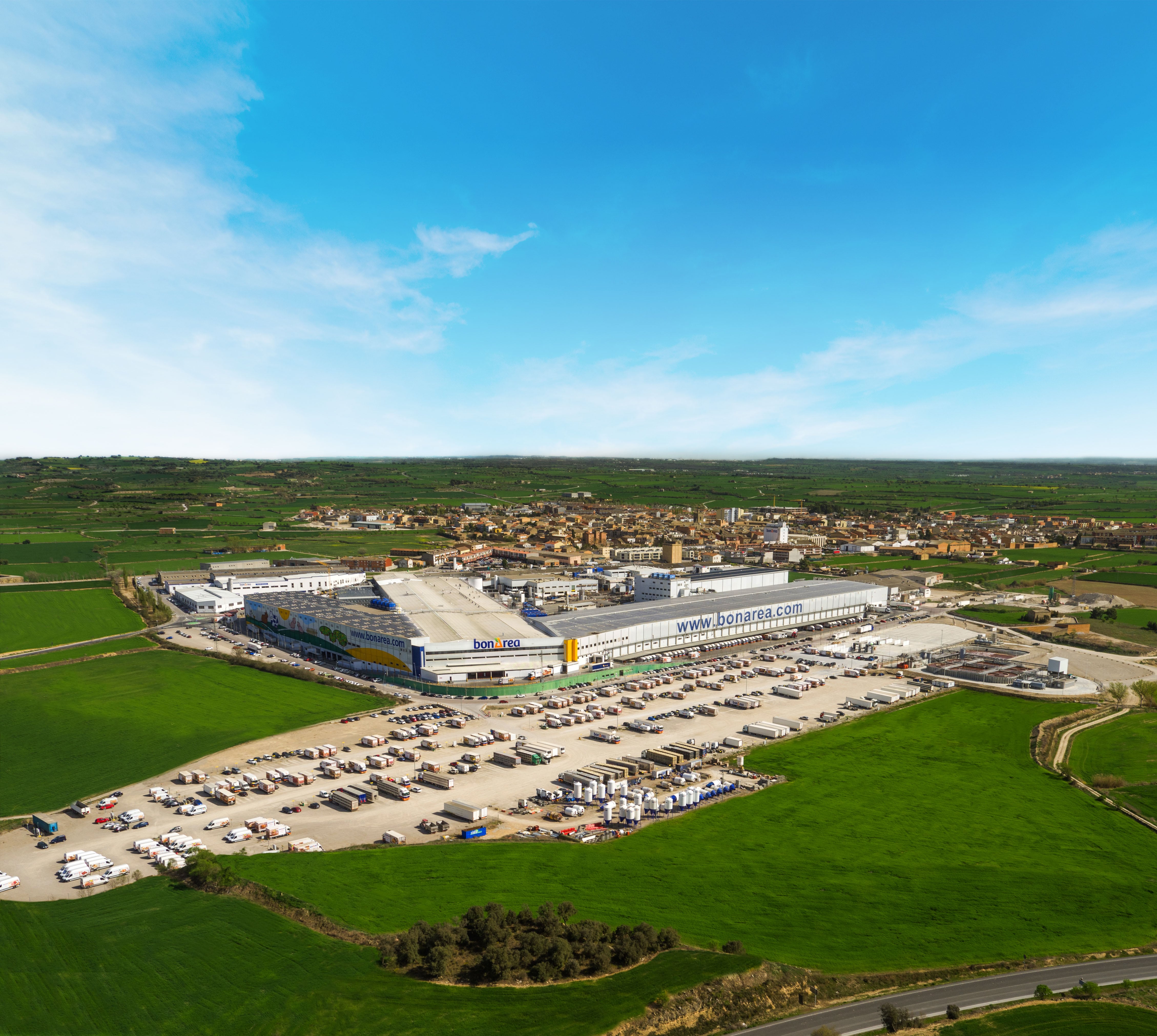 Vista àrea de les instal·lacions de bonÀrea a Guissona.