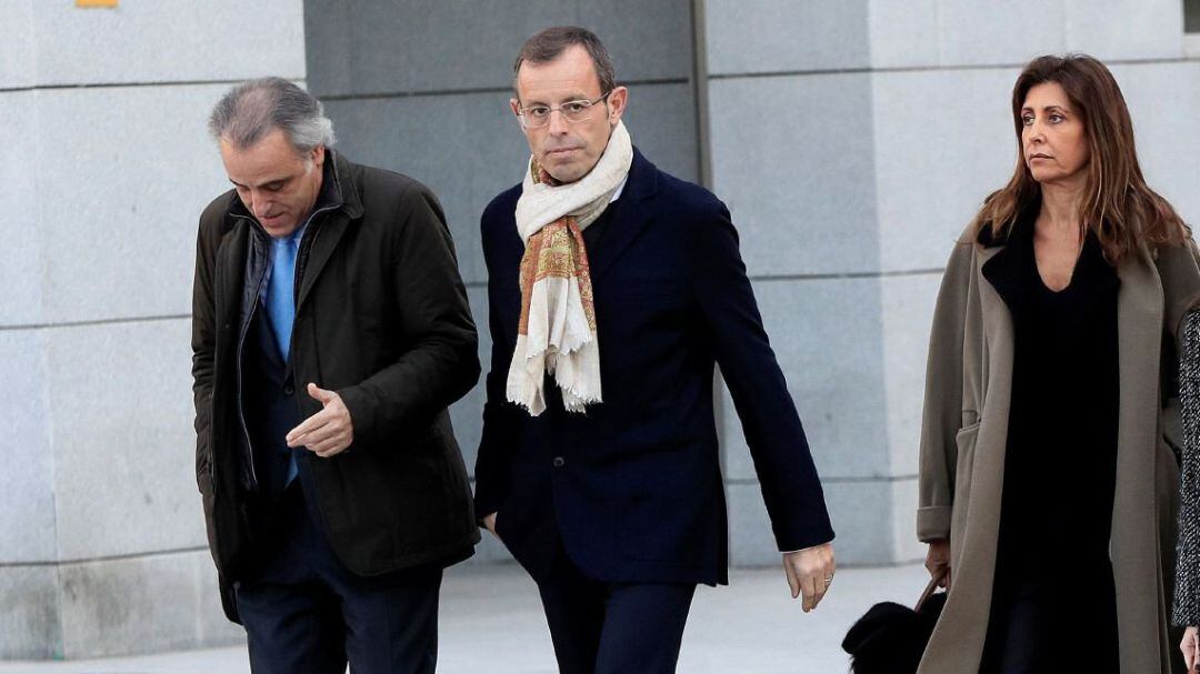 El expresidente del FC Barcelona, Sandro Rosell, a su llegada a la Audiencia Nacional 