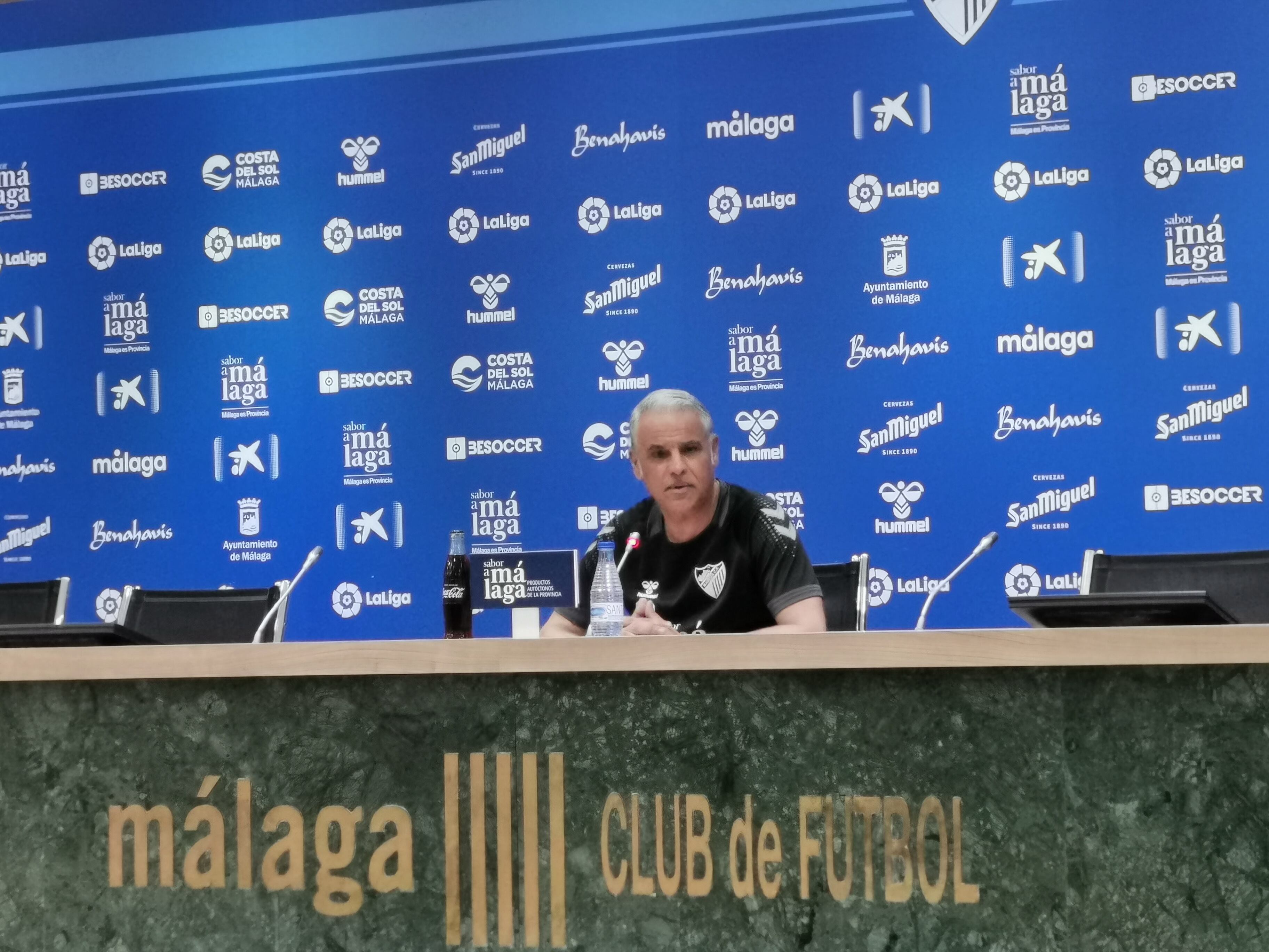 Sergio Pellicer, en la sala de prensa de La Rosaleda