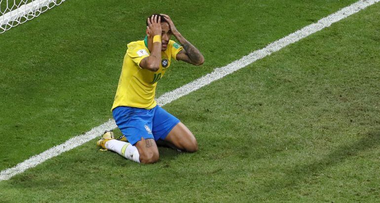 Neymar, en el partido de cuartos de final del Mundial ante Rusia.