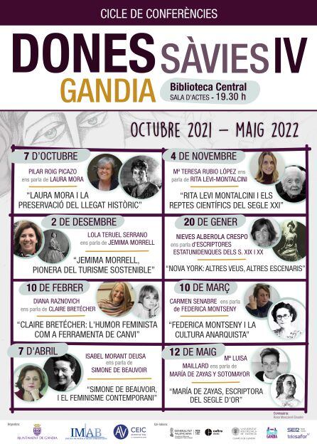 Cartel de la programación de charlas de IV Dones Sàvies