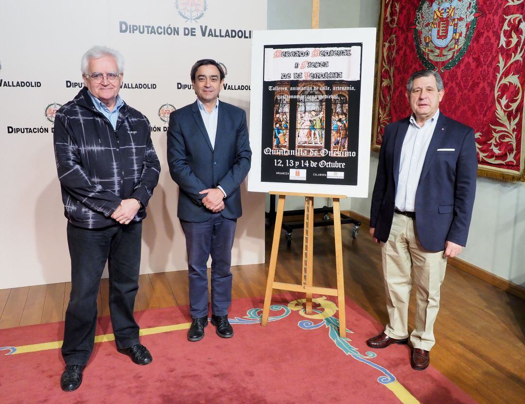 El alcalde y teniente de alcalde de Quitanilla durante la presentación del mercado en la Diputación