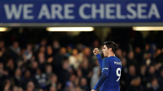 Morata celebra su gol