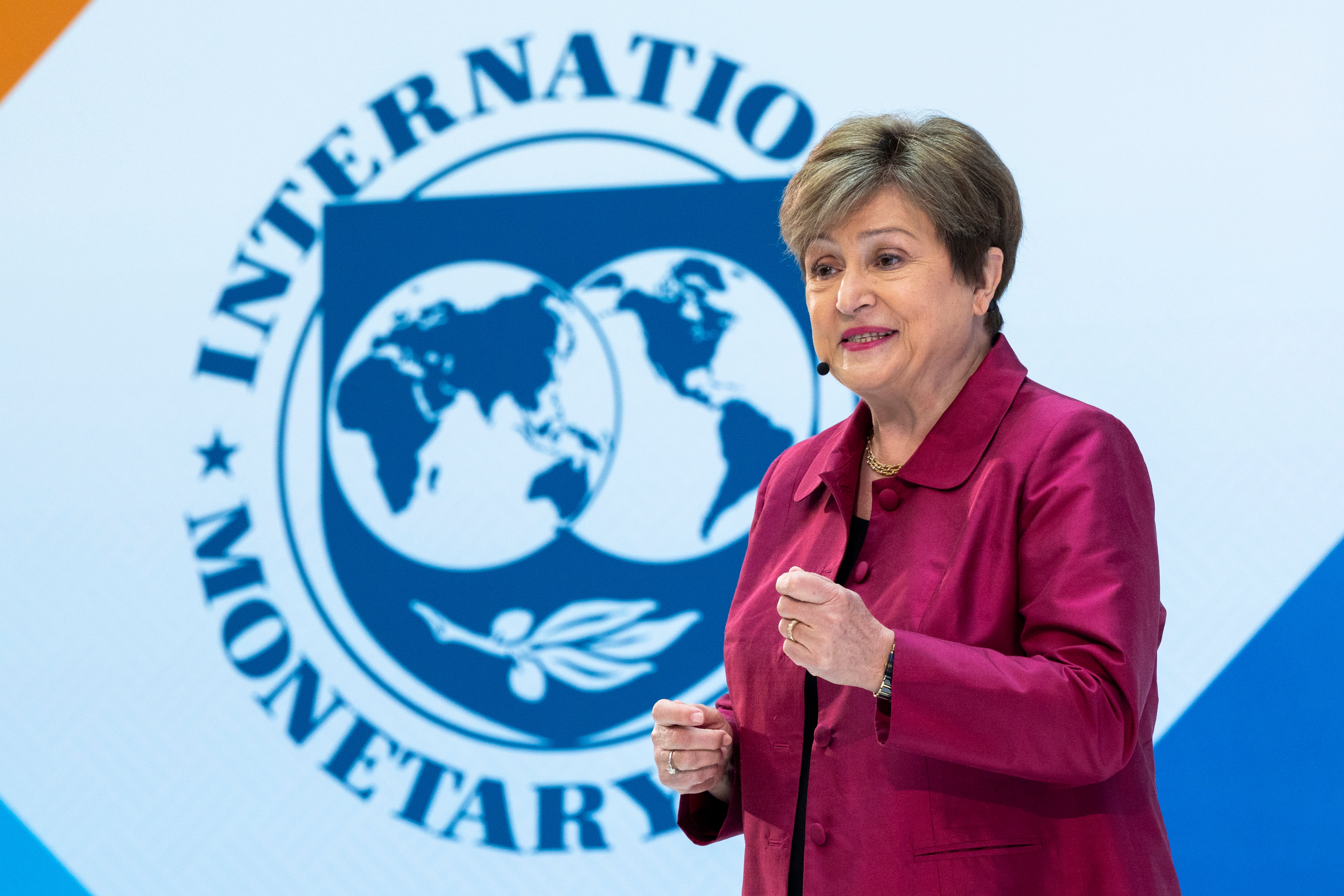 La directora del FMI, Kristalina Georgiaeva, durante un evento este jueves.