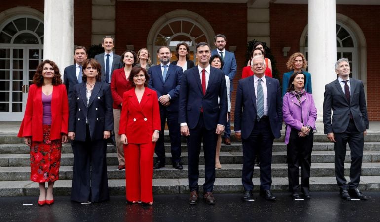 El equipo de Gobierno de Pedro Sánchez, todavía con Màxim Huerta presente. 