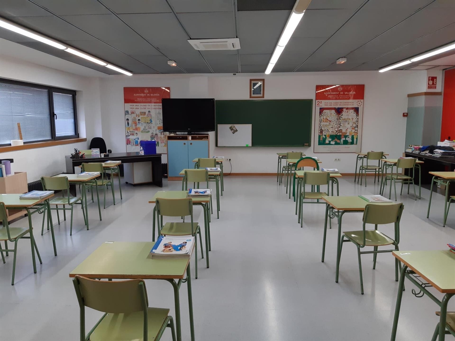 Aula de un colegio de València en una imagen de archivo.