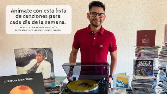 Gustavo López presenta cada día una canción en el programa Hoy x Hoy Elda Vinalopó.