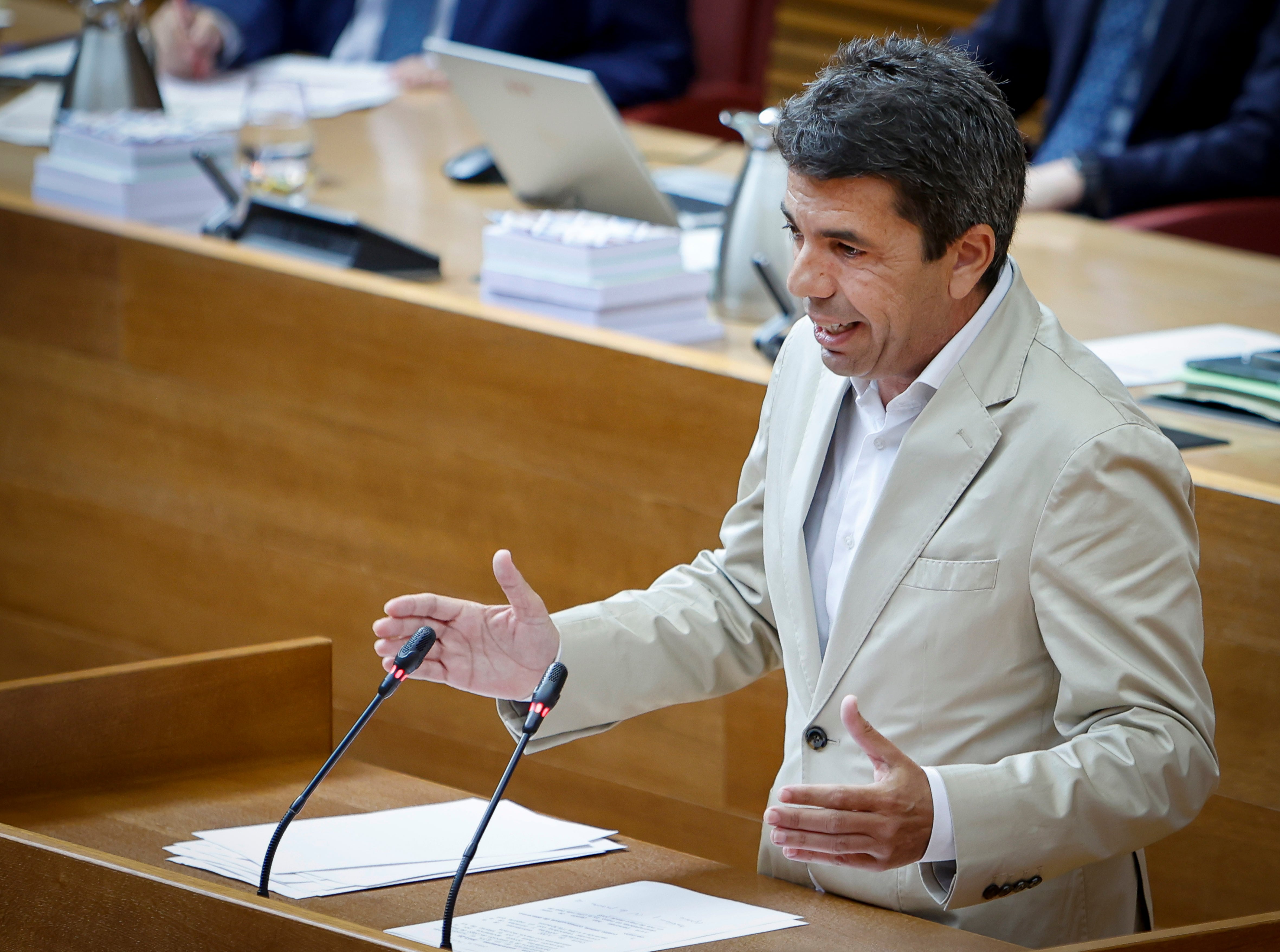 Carlos Mazón en la sesión de control en el Pleno de les Corts.