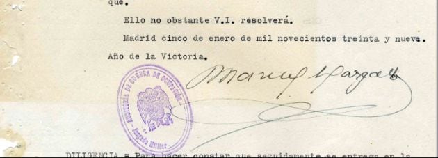 Imagen del sumario 21001 del Archivo Histórico de la Defensa