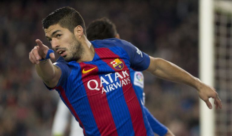 Luis Suárez, en un encuentro con el Barcelona