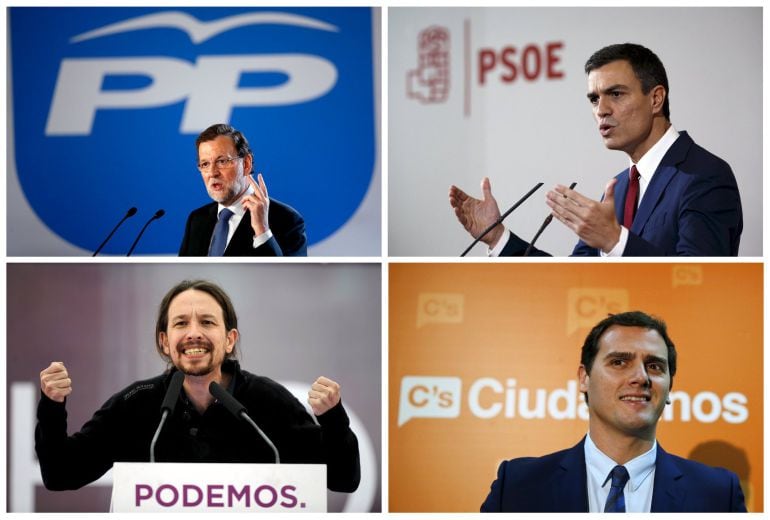 Mariano Rajoy, Pedro Sánchez, Pablo Iglesias y Albert Rivera. 