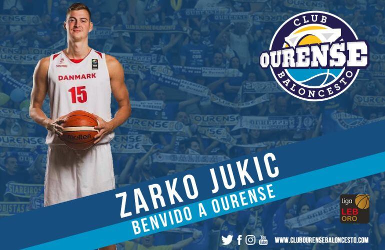 Nuevo y último fichaje del COB, el alero Dánes Zarko Jukic, 23 años, su primera experiencia en el baloncesto español