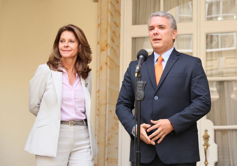 El presidente electo colombiano, Iván Duque, junto a su vicepresidenta, Marta Lucía Ramírez.