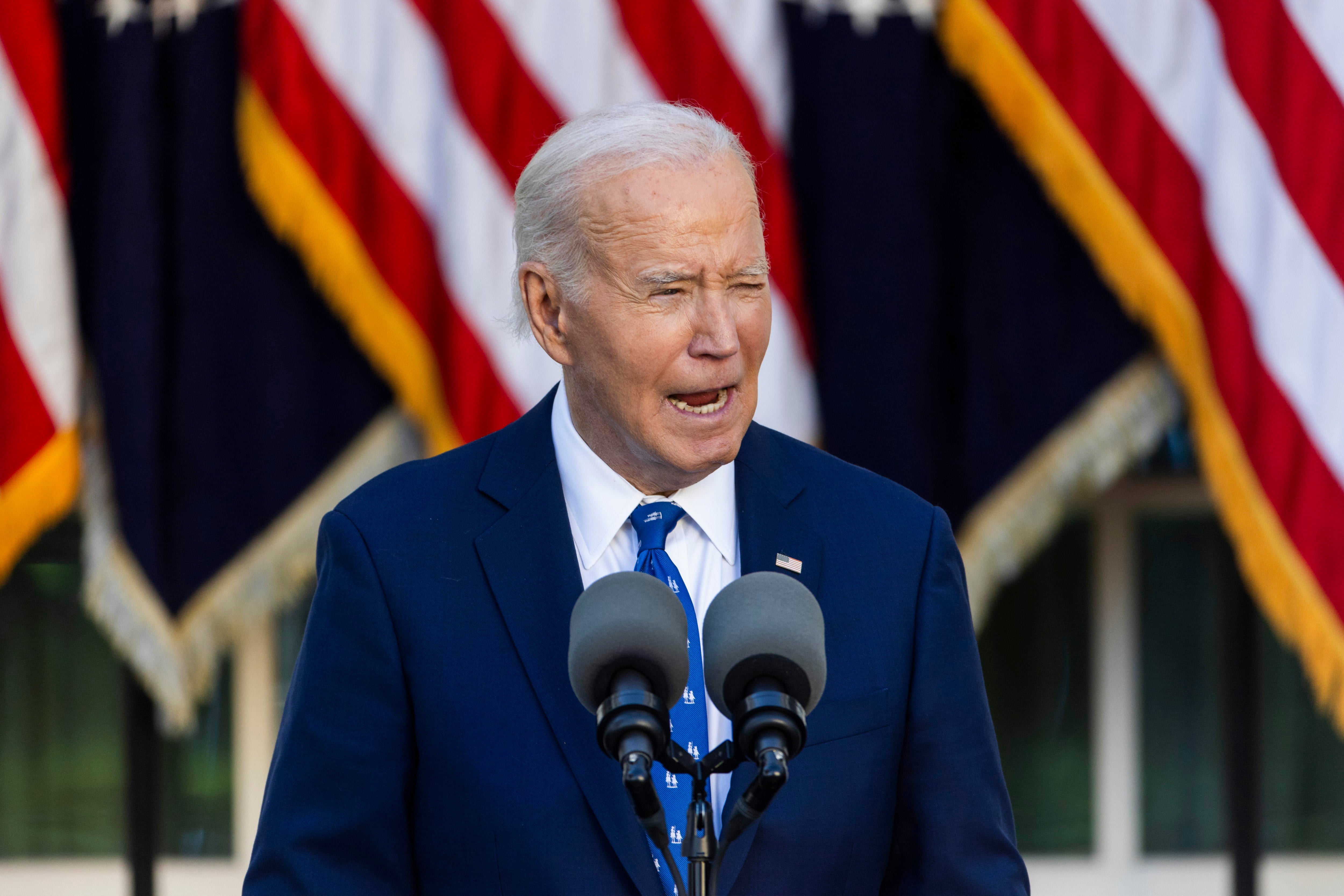 El presidente de Estados Unidos, Joe Biden, durante su discurso desde la Casa Blanca