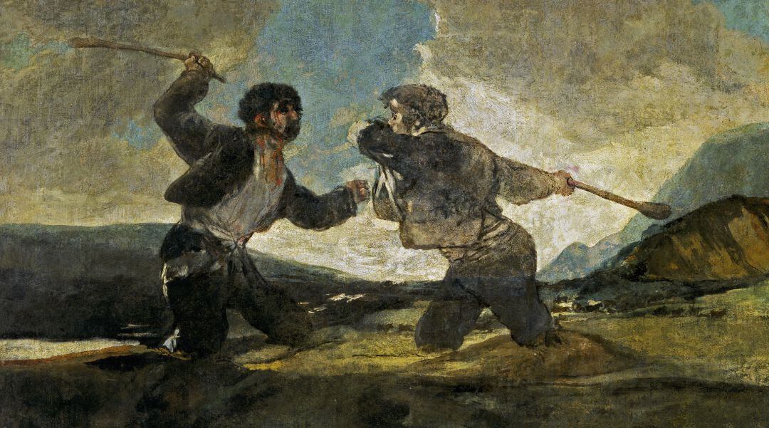 La obra &#039;Duelo a garrotazos&#039; de Francisco de Goya.