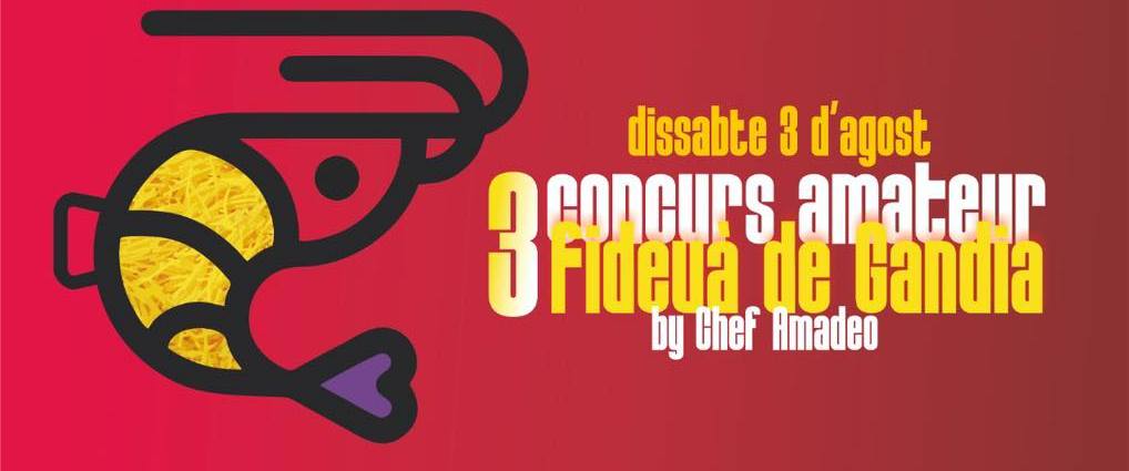 Parte del cartel del 3º Concurso amateur Fideuà de Gandia by Chef Amadeo