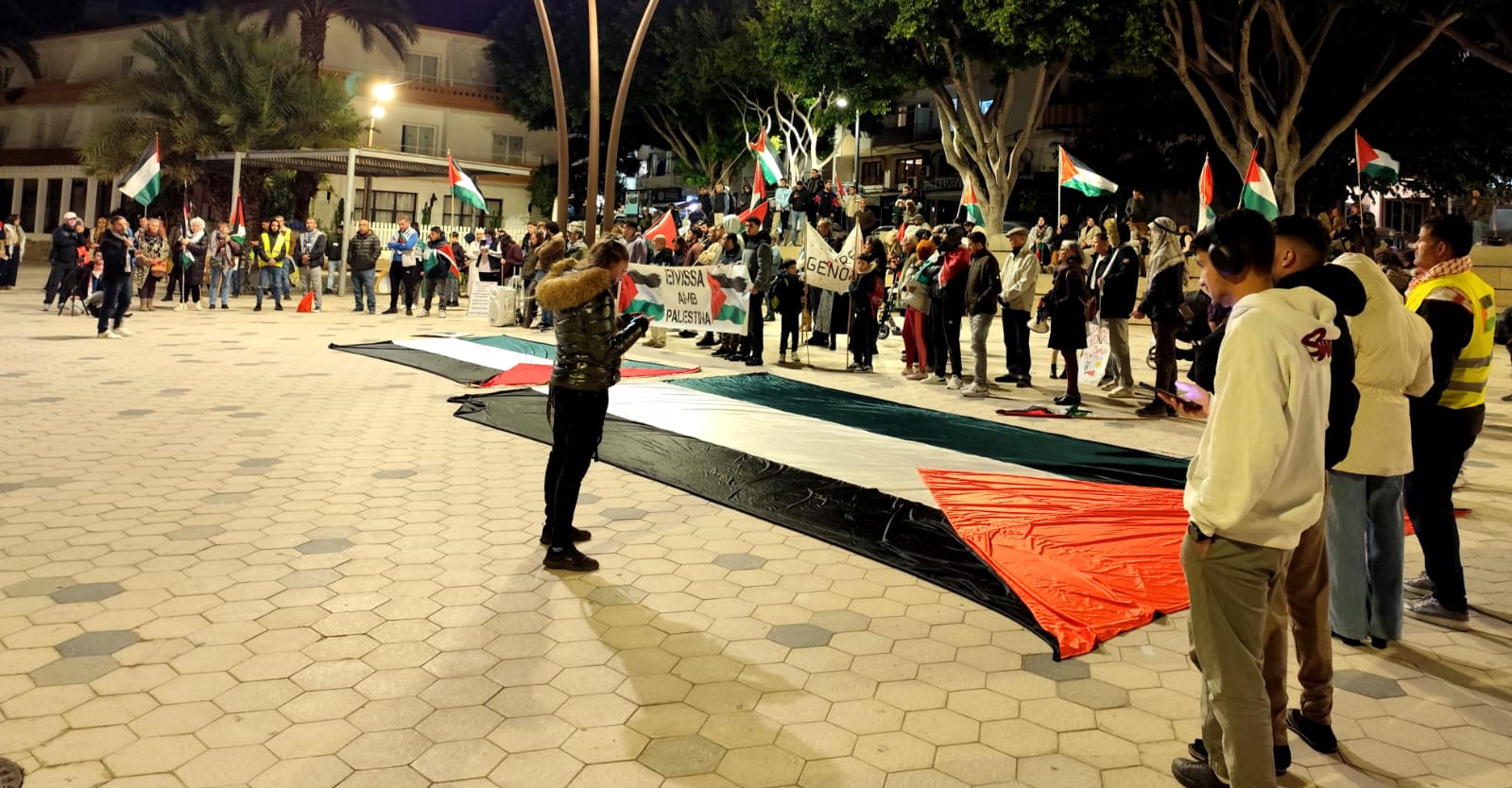 Un momento durante la movilización