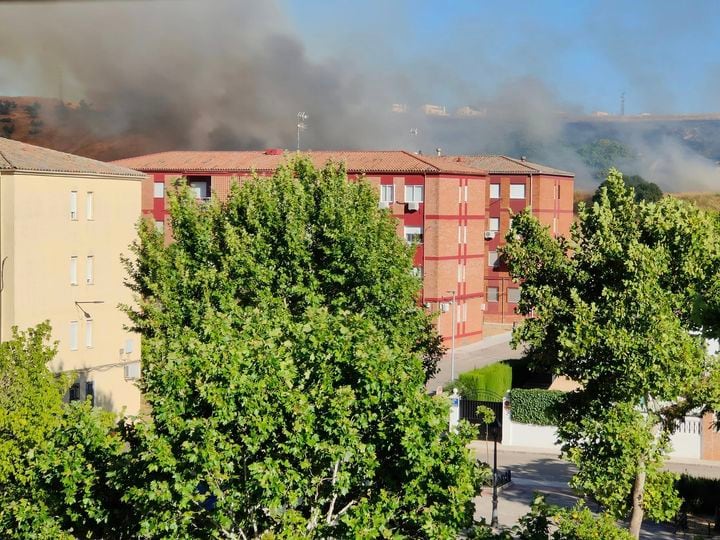 Quema de maleza en Linares.