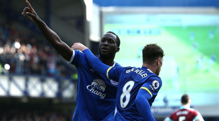 Lukaku celebra un gol con el Everton