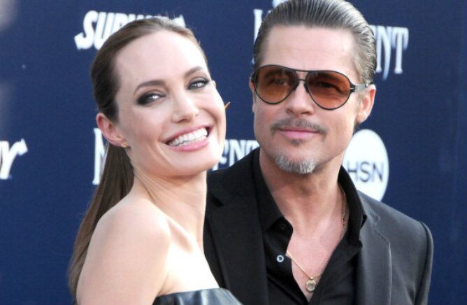 La actriz Angelina Jolie y el actor Brad Pitt en Los Angeles durante la premiere de &#039;Maléfica&#039;