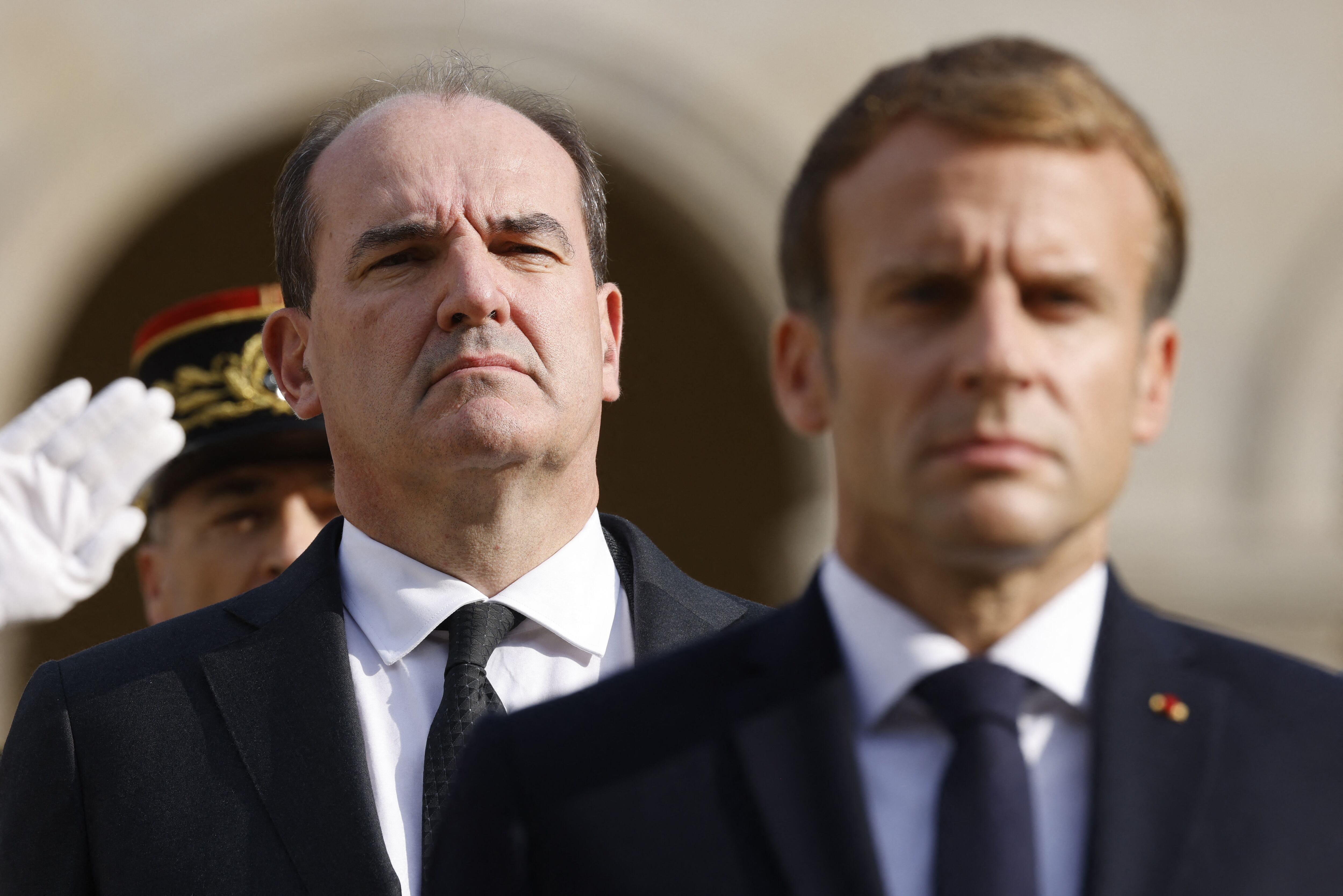 El primer ministro y el presidente de Francia: Jean Castex (izquieda) y Emmanuel Macron (derecha).