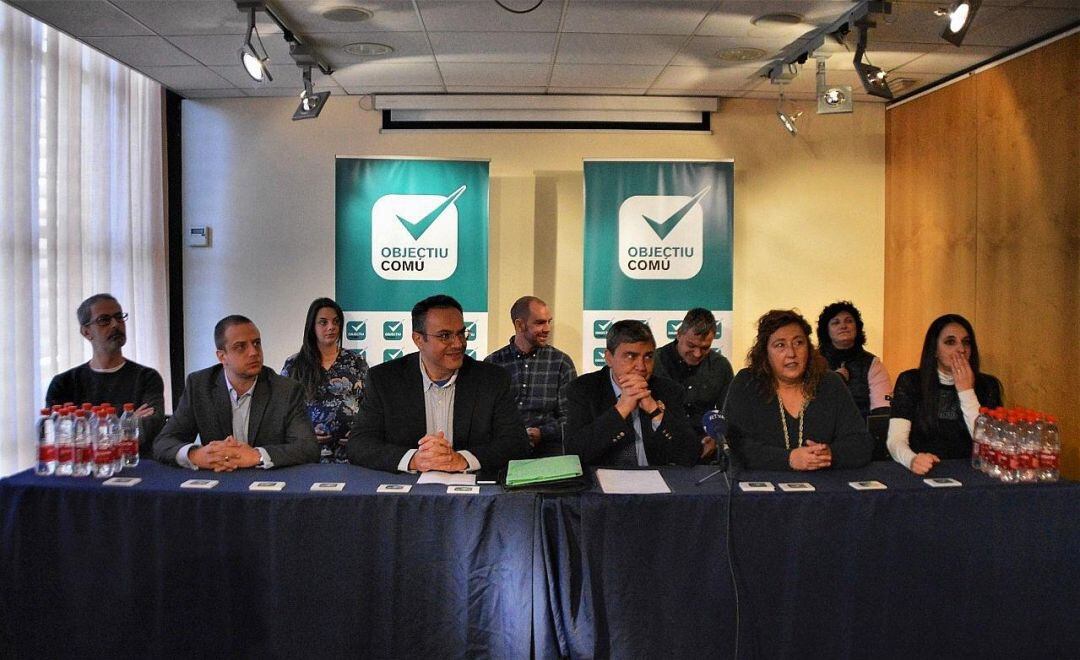 Presentació de la candidatura Objectiu Comú al palau de gel de Canillo el 2019.