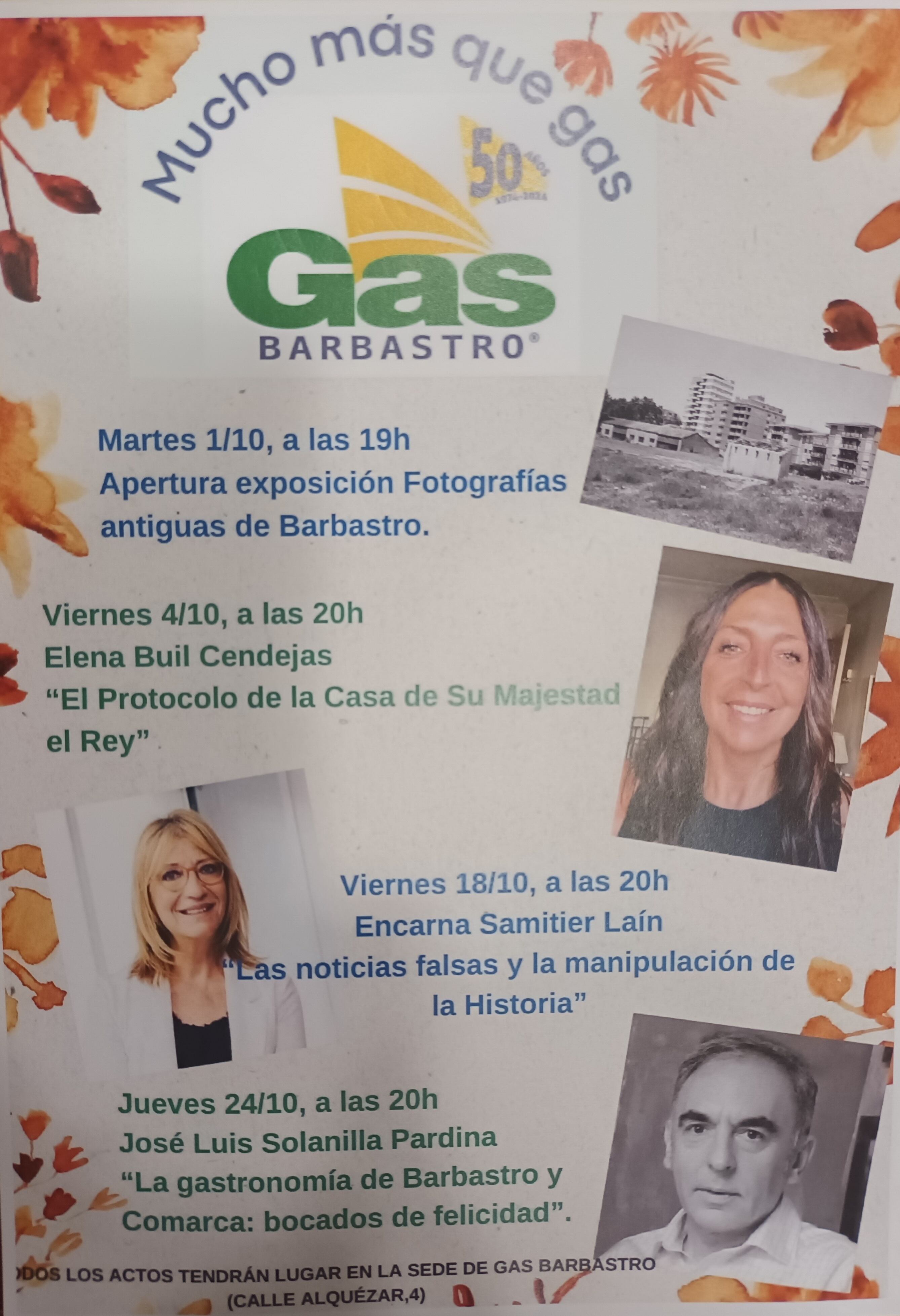 Programación para el mes de octubre en Gas Barbastro