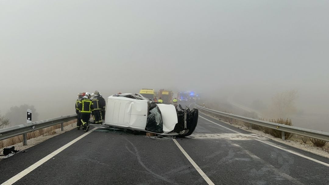 Lugar del accidente en la M-600