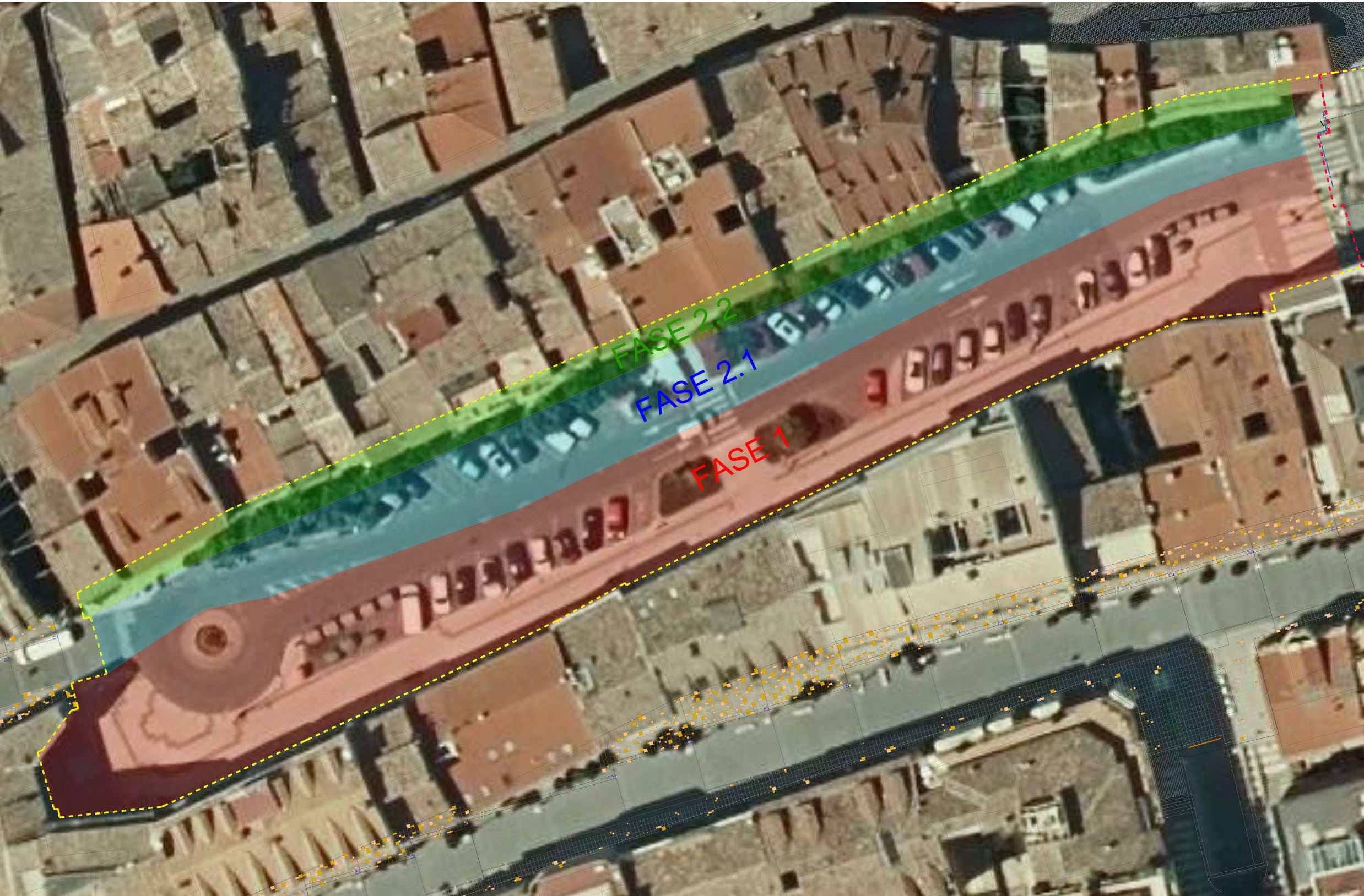 Plano de las obras de la calle Muro de Tudela