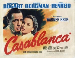 Cartel de la película Casablanca de 1942 dirigida por Michael Curtiz