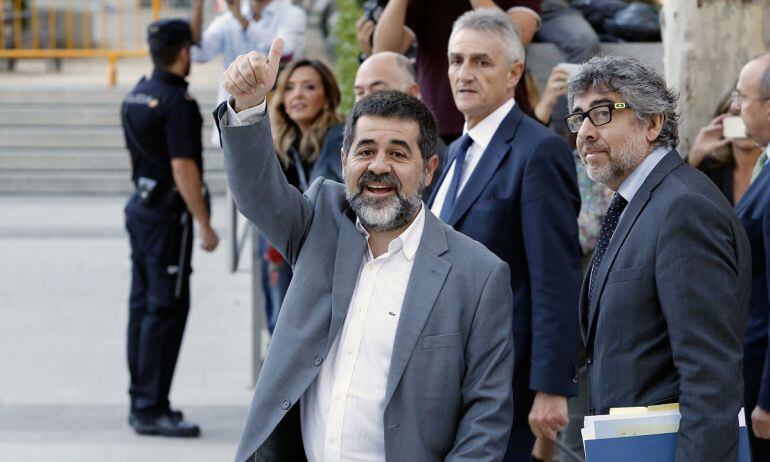 Jordi Sànchez, en un momento antes de su declaración en la Audiencia Nacional