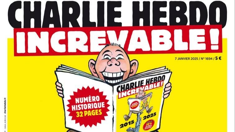 Portada de la revista &#039;Charlie Hebdo&#039; para conmemorar los diez años del atentado en su redacción.